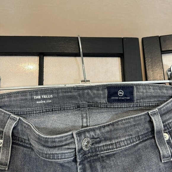 AG Adriano Goldschmied The Tellis Modern Slim Jeans Size 38 Gray Mens - Picture 3 of 6